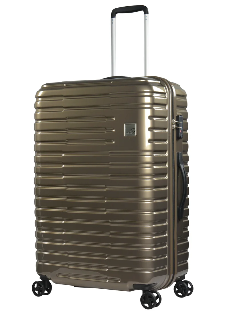 إيمينينت Wheeled Unisex Hard Shell Trolley Luggage Set Makrolon Lightweight 4 Quiet Double spinner Wheel Suitcase with TSA lock KH53M Coffee