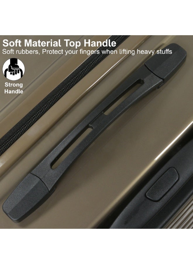 إيمينينت حقيبة سفر بعجلات للجنسين صلبة خفيفة الوزن بعجلات مزدوجة دوارة وقفل   قهوة - Image 5