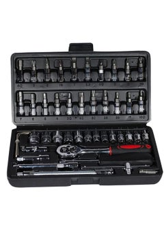 PVN PVN 46 in 1 pcs Tool Box Set Socket Wrench Sleeve Suit Hardware Combination Hand Multipurpose Tools Kit Combo Box  - Image 1