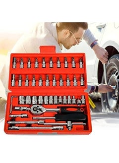 PVN PVN 46 in 1 pcs Tool Box Set Socket Wrench Sleeve Suit Hardware Combination Hand Multipurpose Tools Kit Combo Box  - Image 4