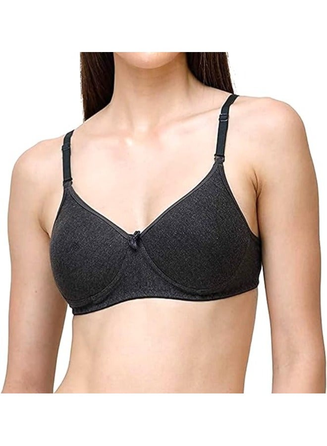 Love Bell Women's Everyday Padded Bra Full Coverage Premium Cotton Love bell Woman Wire free T-shirt Bra - Image 1
