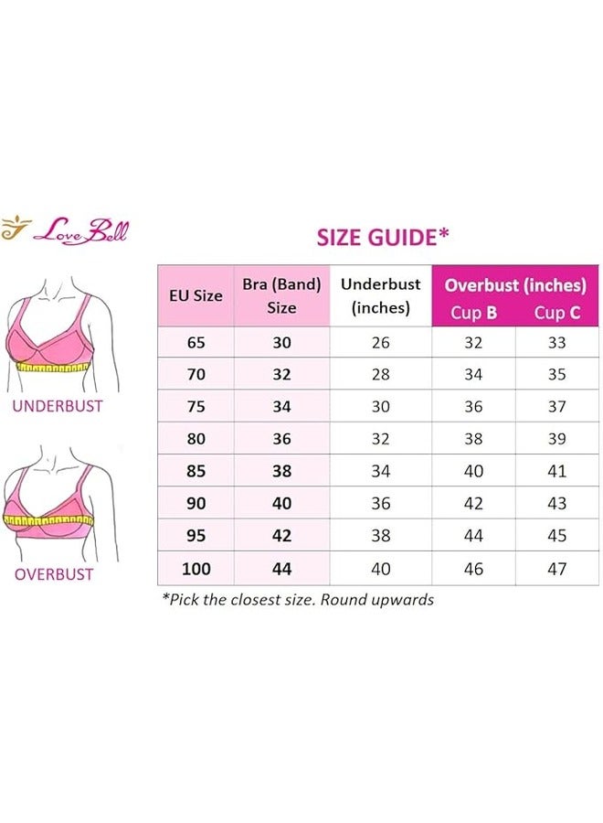 Love Bell Women's Everyday Padded Bra Full Coverage Premium Cotton Love bell Woman Wire free T-shirt Bra - Image 5