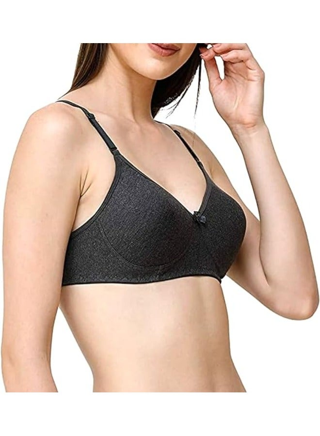 Love Bell Women's Everyday Padded Bra Full Coverage Premium Cotton Love bell Woman Wire free T-shirt Bra - Image 2