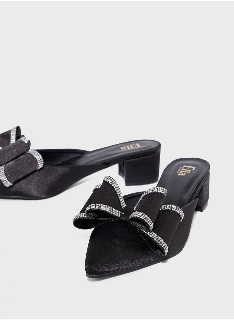 ELLA Oversized Diamante Bow Pump