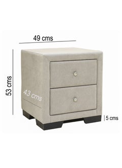 AFT Night stand Cushioned Bedside Table Wooden with 2 Drawer H53*L49*D43cm | Nightstand Bedroom | Living Room Home Furniture | Modern & Best | Stronger Quality 492 Brown  - Image 2