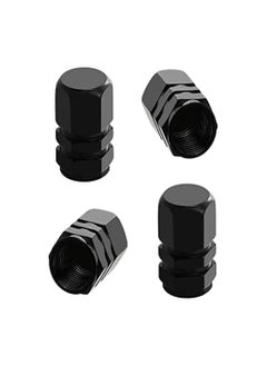 ORiTi 4-Piece Tire Stem Wheel Valve Covers Car Dustproof Tire Cap, Hexagon Shape Black  - Image 2