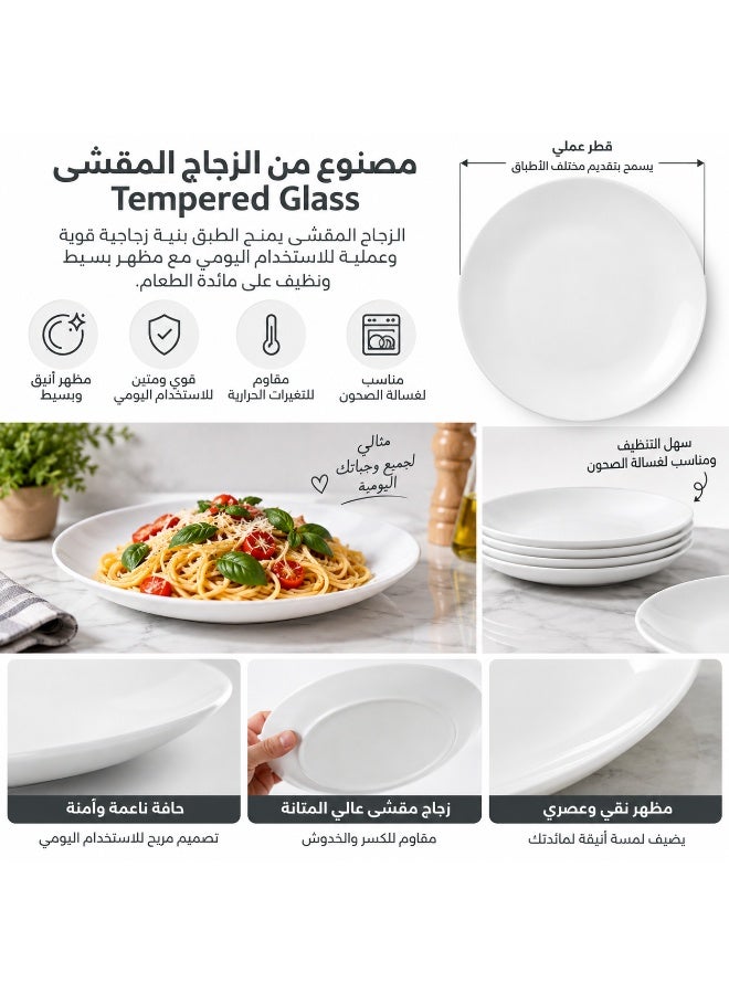 IKEA FLAMSIG 32 cm Pizza Plate Made from Tempered Glass, Simple White Round Design for Serving Pizza, Flatbreads, Large Meals, Appetizers and Desserts, Food-Contact Approved, Microwave and Dishwasher Safe for Everyday Dining – White - Image 2