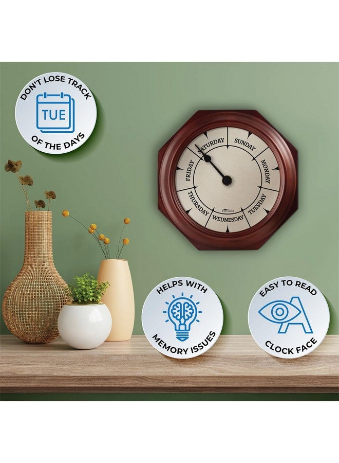 DayClocks ساعة يوم كلاسيكية من داي كلوز إنك، خشب الماهوجني، متعددة الألوان - Image 2