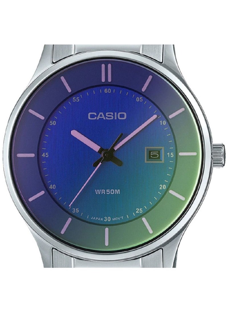 CASIO Casio Unisex Watch Analog Date Display Blue Dial  Stainless Steel Band MTP-E605D-2EVDF.  - Image 3