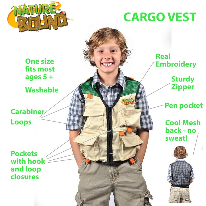Nature Bound Cargo Vest for Kids with Zipper, 4 Pockets, and Durable Stitching - Image 2
