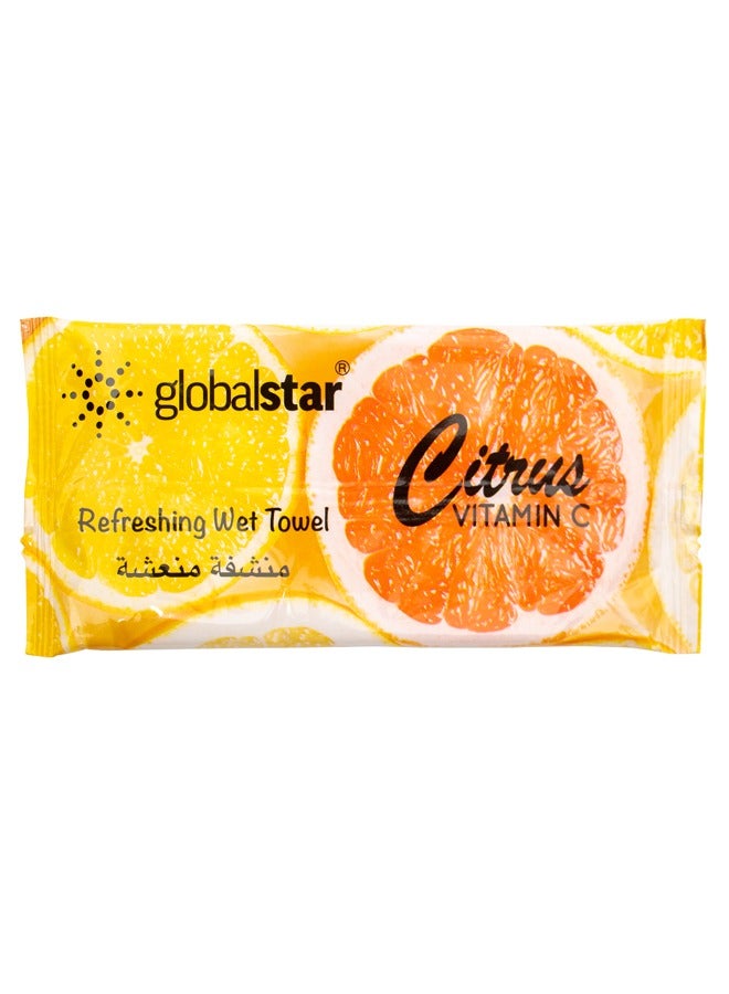 جلوبال ستار فوطة وجه مبللة منعشة بالحمضيات من جلوبال ستار (25 حبة) - Image 2