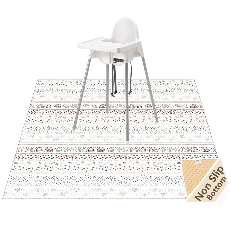 Splat Mat for Under High ChairArtsCrafts WOMUMON Washable Spill Mat Waterproof AntiSlip Floor Protector Splash Mat Messy Mat and Table Cloth