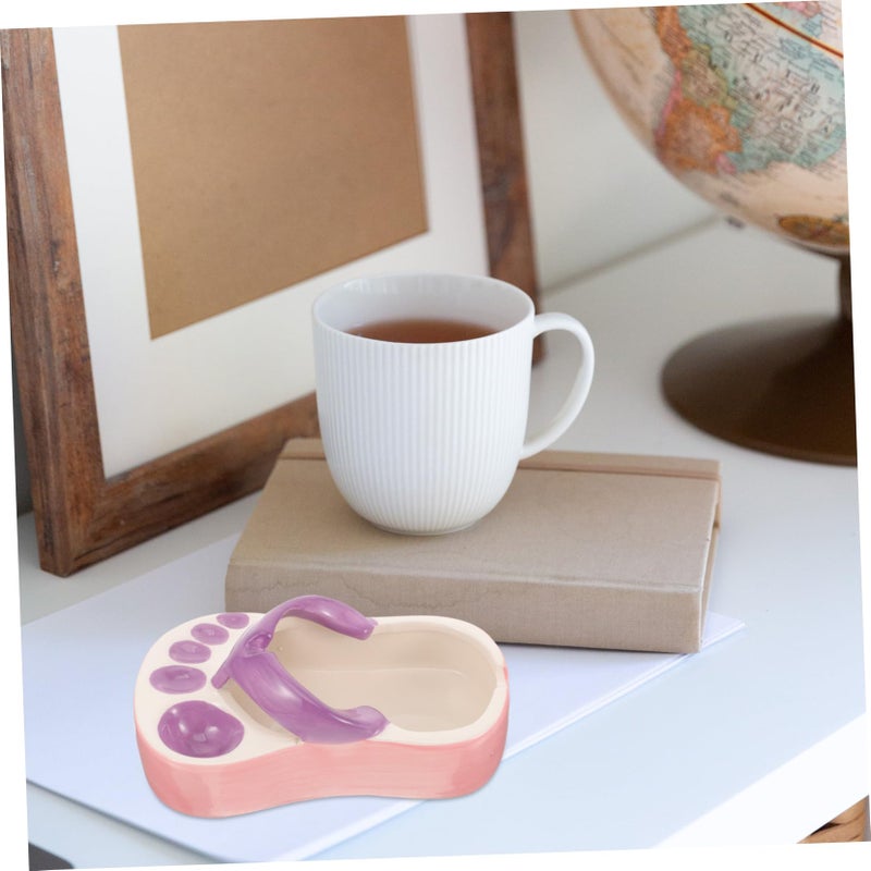 Smokeless Ceramic Ashtray Tabletop Decor Easy to Clean Home Use - Image 4