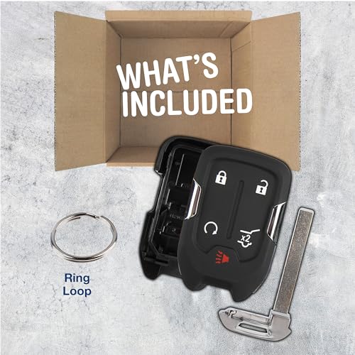 KeylessOption Key Fob Cover Case Replacement for 2015 2016 2017 2018 2019 2020 2021 Chevrolet Chevy Silverado Suburban Tahoe GMC Yukon Remote Shell, 5-Button HYQ1AA, HYQ1EA, No Programming Required - Image 2