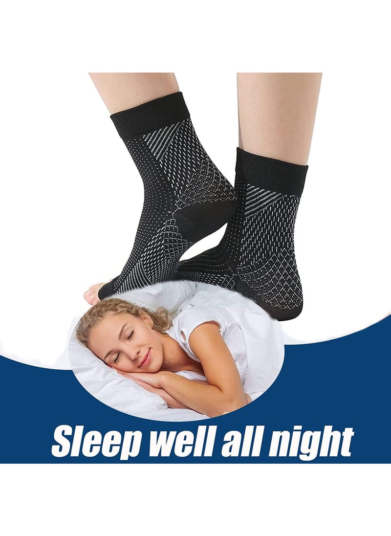Sweet seven - Plantar Fasciitis Relief: Compression Ankle Sleeve for Men and Women - Heel Arch Support, Pain Relief, Black, S/M - Image 1