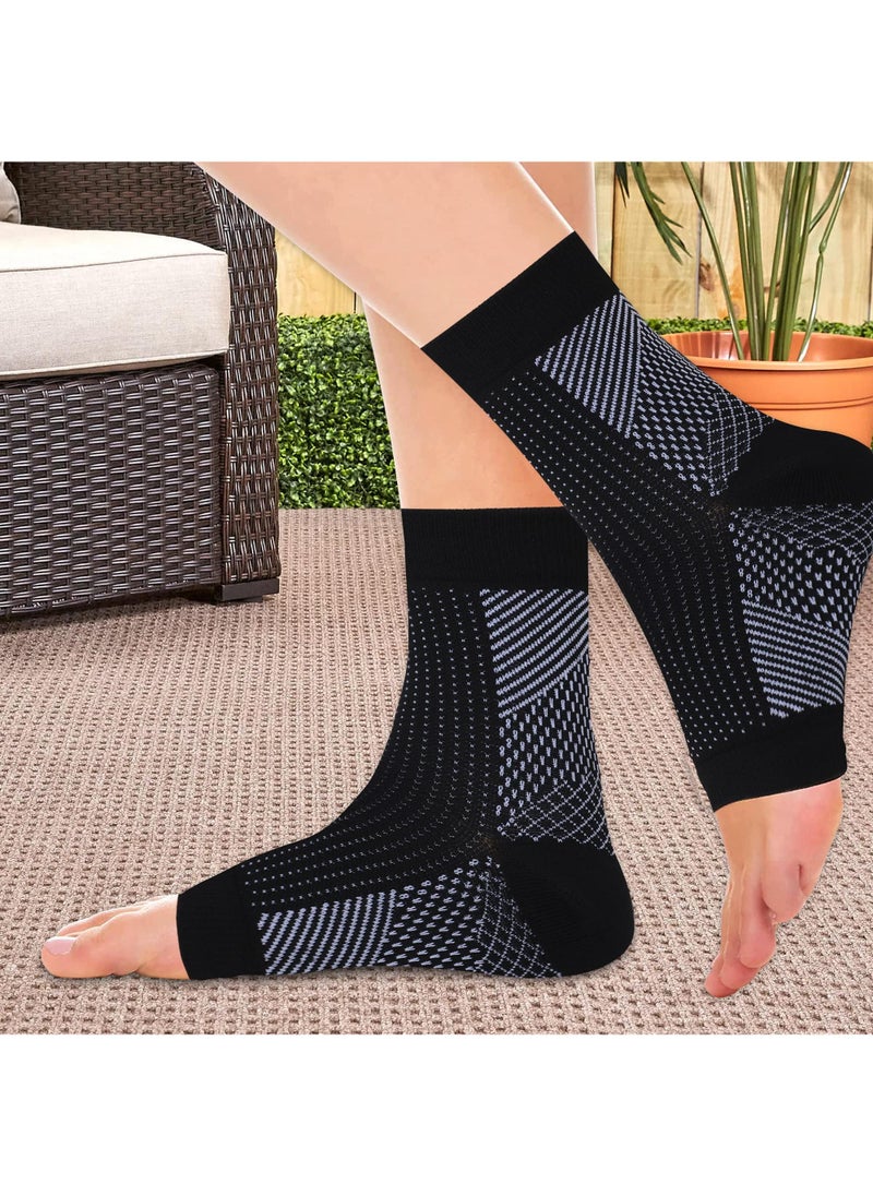 Sweet seven - Plantar Fasciitis Relief: Compression Ankle Sleeve for Men and Women - Heel Arch Support, Pain Relief, Black, S/M - Image 1