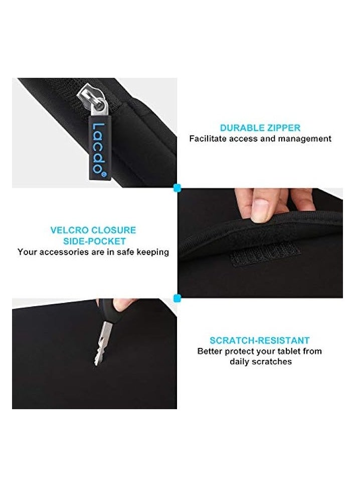 Lacdo Tablet Sleeve Case for 13 inch New iPad Pro M4 2024, 13 inch New iPad Air M2 2024, 12.9 inch New iPad Pro 6 5 4 3 2022-2018 with Magic Keyboard and Smart Keyboard Folio Protective Bag, Black  - Image 5