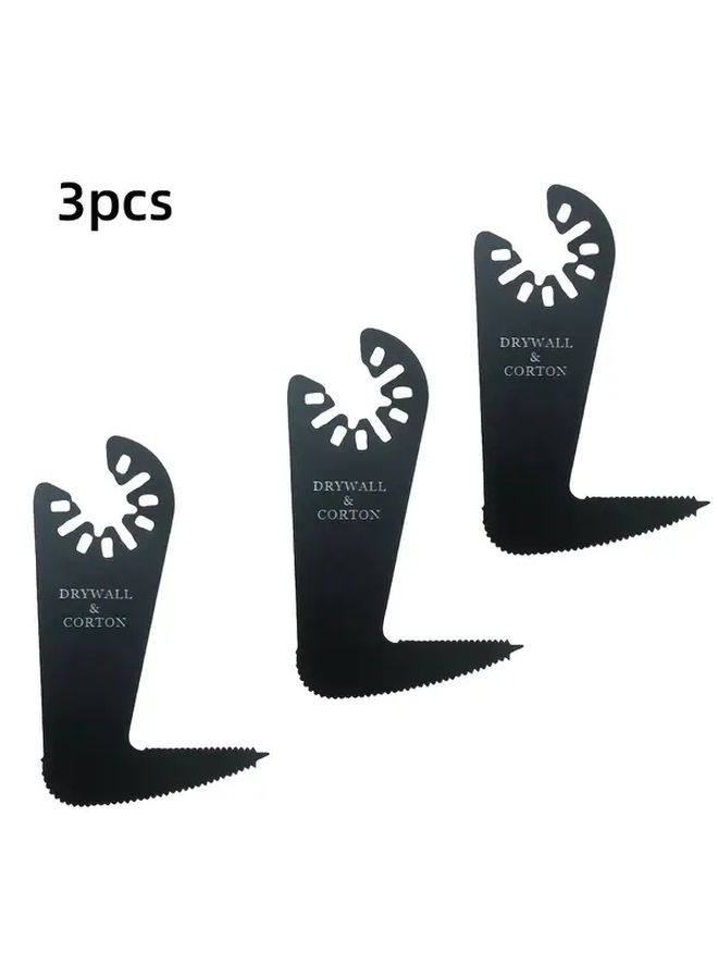 3pcs Quick Release Vibrating Saw Blades Serrated Edge Metal Drywall Wood Tool Free - Image 1