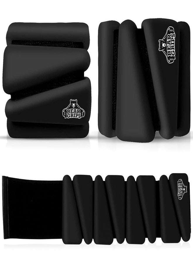 Bear Grips Wrist and Ankle Weight - Resistance Home Gym Equipment Workout Straps for Men and Women - Workout Equipment Wearable Weights Adjustable Dumbbells for Yoga, Walking, Pilates (Black, 2LB) - Image 1