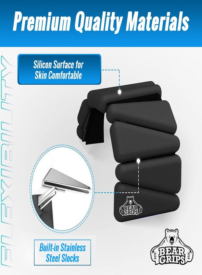 Bear Grips Wrist and Ankle Weight - Resistance Home Gym Equipment Workout Straps for Men and Women - Workout Equipment Wearable Weights Adjustable Dumbbells for Yoga, Walking, Pilates (Black, 2LB) - Image 4