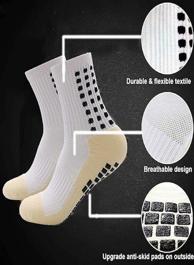 DIVUE Athletic Sport Anti-slip Socks for Men Women (Free Size | 1 Pair) | Crew Length Non-slip Rubber Grip Thicken Cushion socks for footballers, Rugby, Cricket, Yoga, Badminton, Baseball, Sports - Image 4
