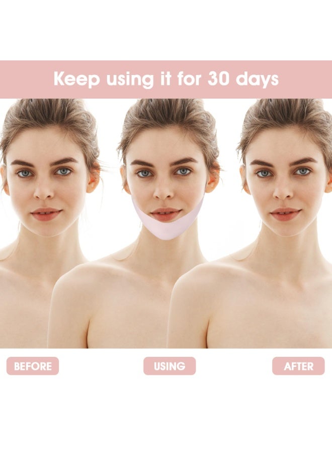 Reusable V Line Face Lifting Chin Strap Pink Thinp Double Chin Reducer Skin Tightening Prevent Sagging Face Lift Mask - Image 5