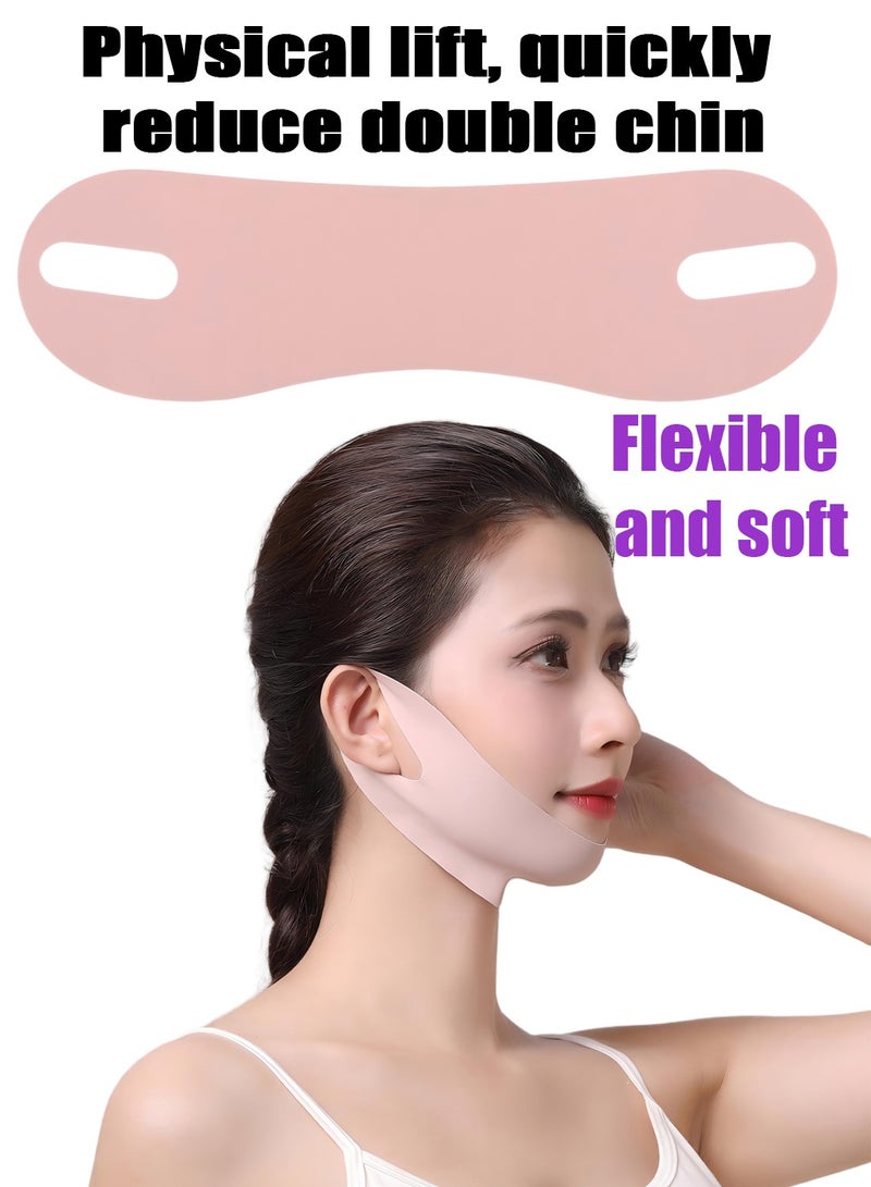 Reusable V Line Face Lifting Chin Strap Pink Thinp Double Chin Reducer Skin Tightening Prevent Sagging Face Lift Mask - Image 1