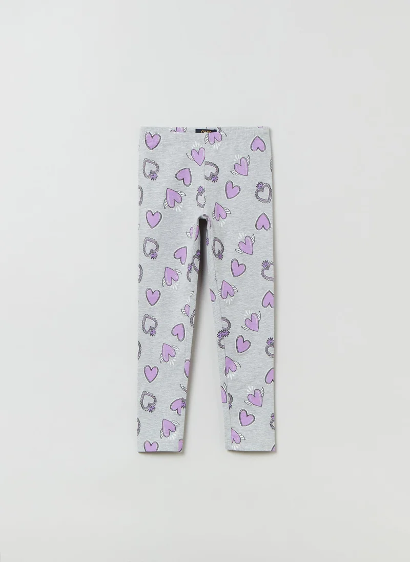 Ovs OVS Leggings In Stretch Cotton With Heart Print