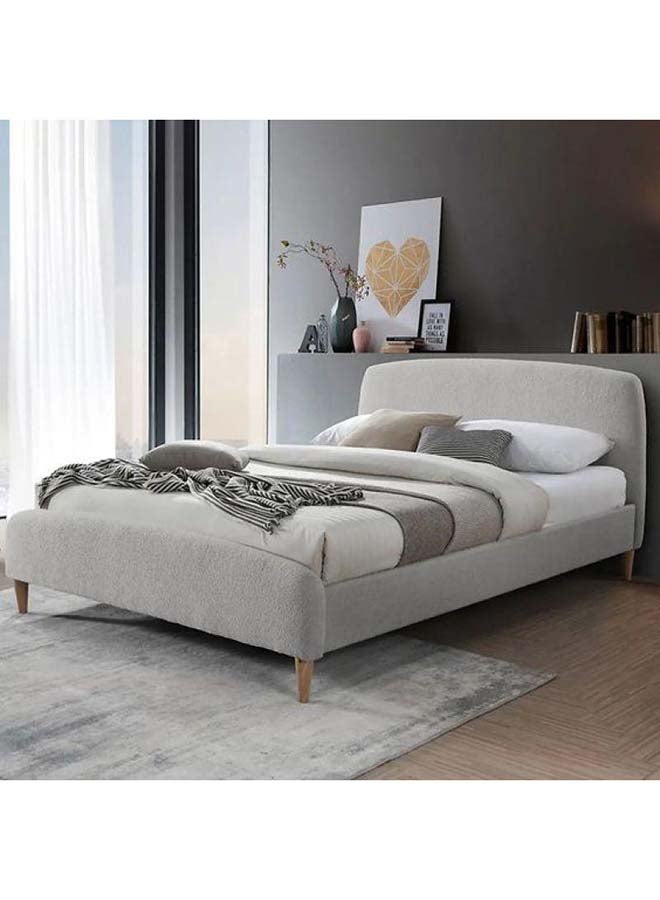 Al Home Ethereal Grey BouclÃ© Haven Single Bed By Alhome 120 cm
