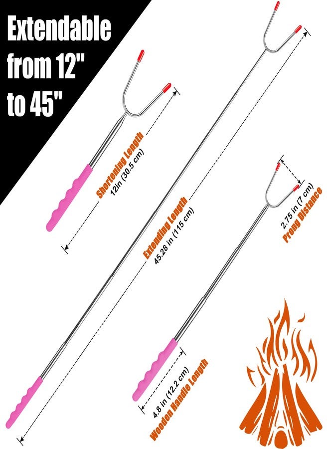 Briout Extendable Marshmallow Roasting Sticks- Extra Long 45'' Stainless Steel Smores Sticks for Fire Pit, Smore Skewers Hot Dog Fork Campfire Accessories, Camping Essentials for S'mores- 5 Pack - Image 4