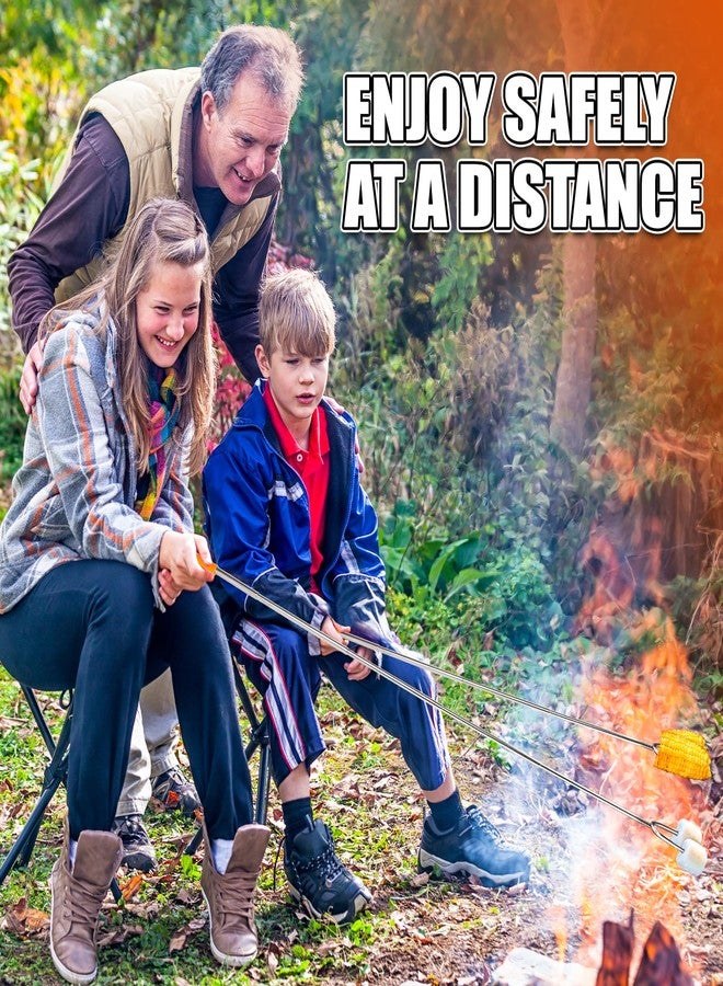 Briout Extendable Marshmallow Roasting Sticks- Extra Long 45'' Stainless Steel Smores Sticks for Fire Pit, Smore Skewers Hot Dog Fork Campfire Accessories, Camping Essentials for S'mores- 5 Pack - Image 3