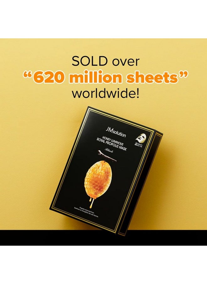 JMsolution JMsolution Honey Royal Propolis Ampoule Korean Skincare Face Mask -Rich Moisturizing boositng Nutrition -10sheets per box For All Skin Type (Honey Royal)  - Image 3