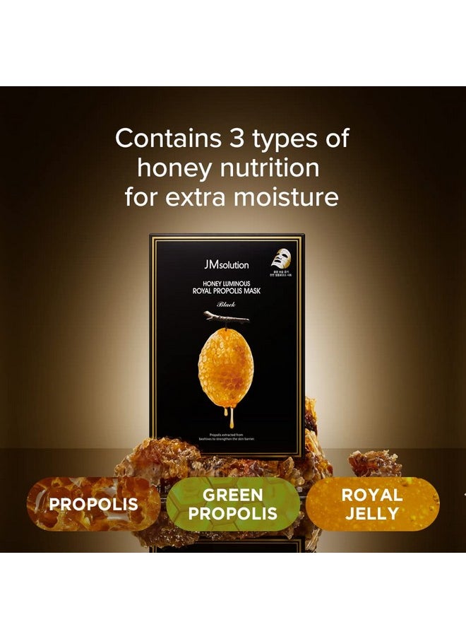 JMsolution JMsolution Honey Royal Propolis Ampoule Korean Skincare Face Mask -Rich Moisturizing boositng Nutrition -10sheets per box For All Skin Type (Honey Royal)  - Image 4