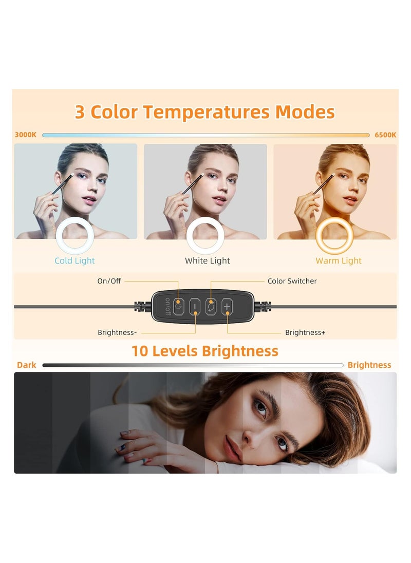 Generic - Desk Ring Light with Stand, LED Ring Light for Laptop Monitor, Video Conference Lighting, Zoom Meeting Light for Video Calls Selfie Makeup PC Webcam, Phone Holder with Continuous Output Lighting - Image 1