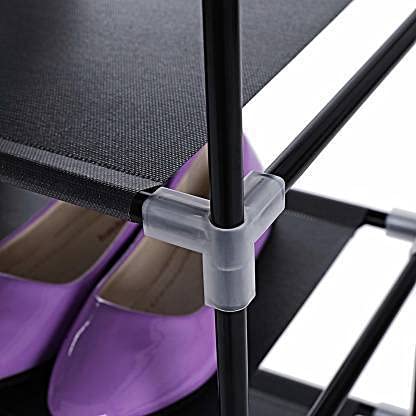 PHILOSHOP Multipurpose Foldable 4 Layer Shoe Rack for Home Improvement Furniture Chappal Stand Adjustable Shelf Wadrobe Storage Clothes Maroon - Image 5