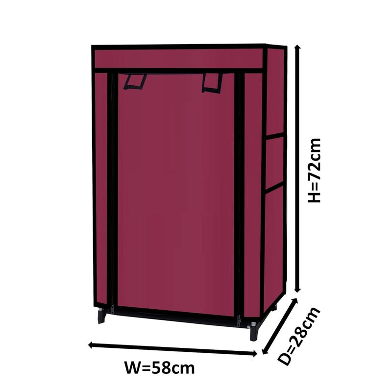 PHILOSHOP Multipurpose Foldable 4 Layer Shoe Rack for Home Improvement Furniture Chappal Stand Adjustable Shelf Wadrobe Storage Clothes Maroon - Image 3