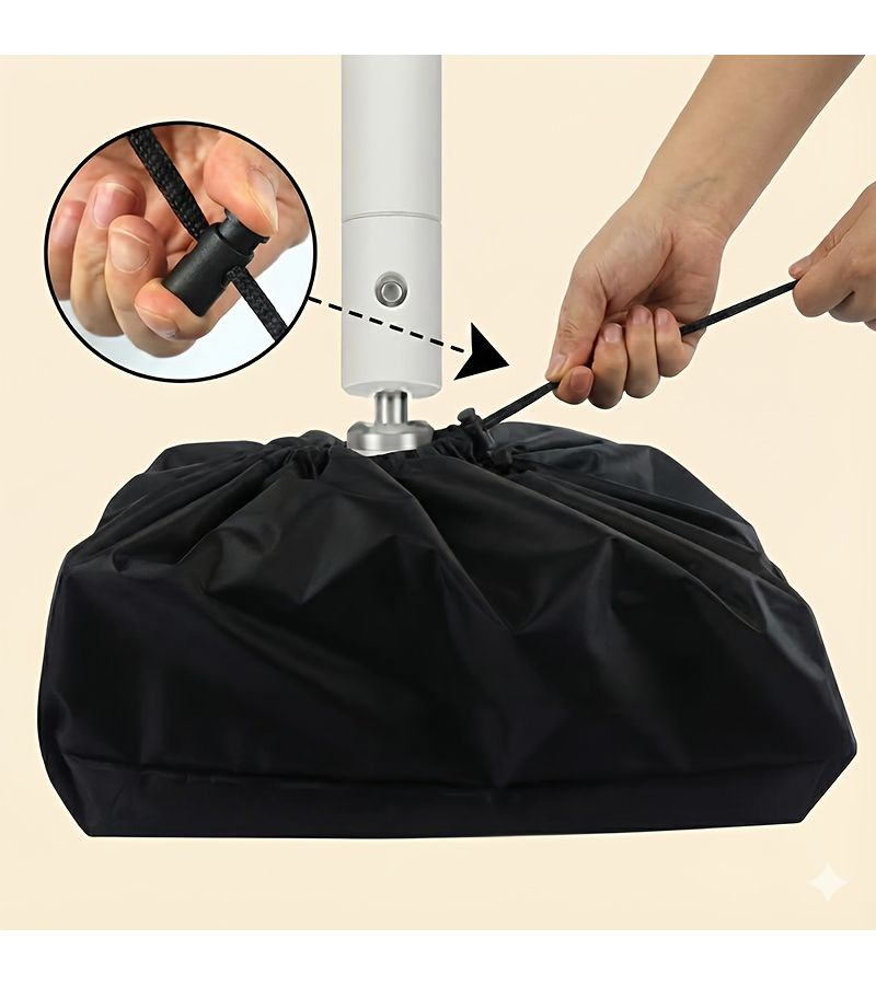 Projector Protective Cover 420D Thick Black Oxford Fabric With Silver Coating Inside Drawstring Bottom Storage Cover For Standard Size Projector Compatible Lifting Or Desktop Use - Image 4