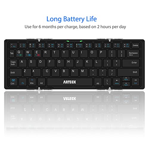 Arteck Folding Bluetooth Keyboard, Portable Mini Foldable Wireless Keyboard for iOS iPad 10.2-inch, Pro, Air, 9.7-inch, Mini, Android, MacOS, Windows Tablets Smartphone Built in Rechargeable Battery - Image 5
