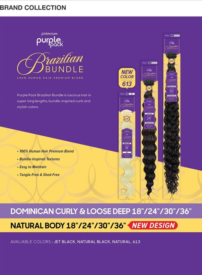 Outre Human Hair Blend Weave Premium Purple Pack Brazilian Bundle Natural Body (18-36'') (30 Inch, 613), 1.0 Count - Image 3