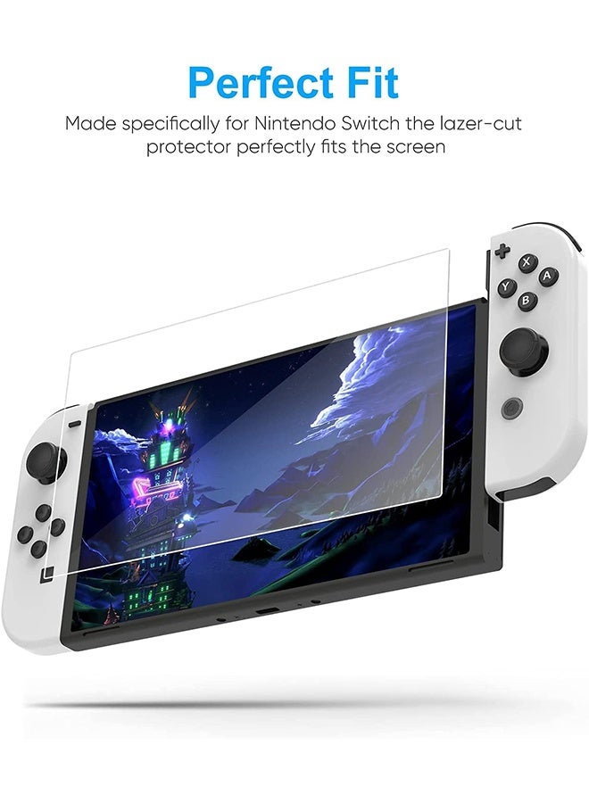 بشكل مختصر [حزمة من 3 قطع] حماية شاشة زجاجية لننتندو سويتش OLED 2021، حماية شاشة زجاجية مصلب عالية الجودة 9H لننتندو سويتش OLED بحجم 7 بوصة - Image 4