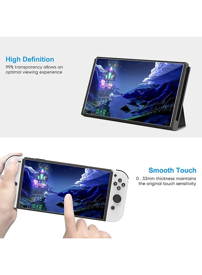 بشكل مختصر [حزمة من 3 قطع] حماية شاشة زجاجية لننتندو سويتش OLED 2021، حماية شاشة زجاجية مصلب عالية الجودة 9H لننتندو سويتش OLED بحجم 7 بوصة - Image 5
