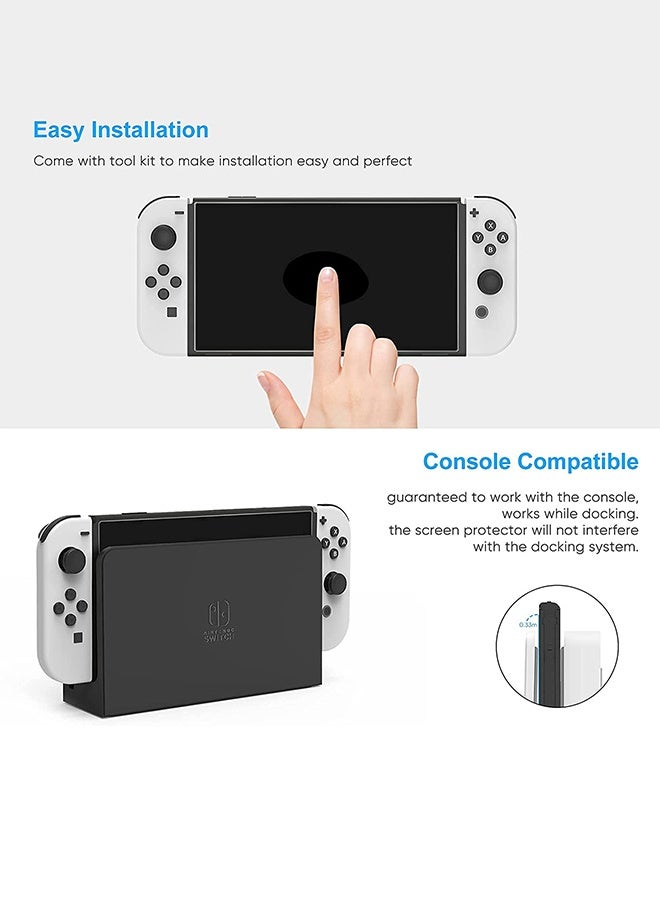 بشكل مختصر [حزمة من 3 قطع] حماية شاشة زجاجية لننتندو سويتش OLED 2021، حماية شاشة زجاجية مصلب عالية الجودة 9H لننتندو سويتش OLED بحجم 7 بوصة - Image 2