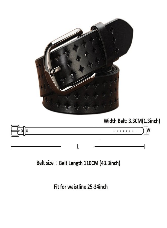 VONSELY Hollow Leather Belts for Women, Soft Leather Womens Belts with Pin Buckle - Image 5