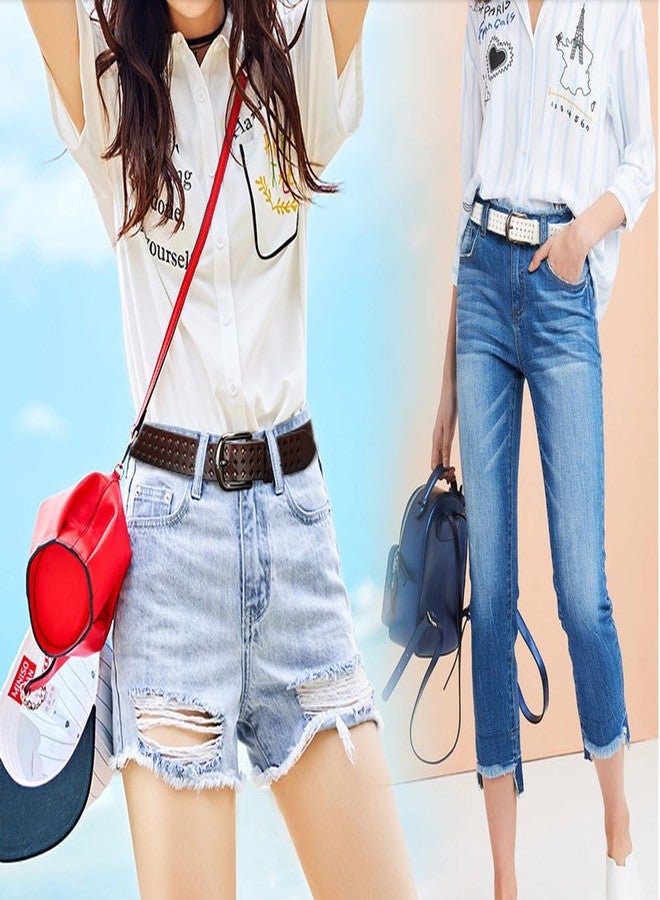 VONSELY Hollow Leather Belts for Women, Soft Leather Womens Belts with Pin Buckle - Image 2
