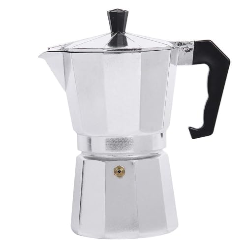 Definite Aluminum Stovetop Espresso Coffee Maker – 3 Cup Moka Pot for Rich Italian Coffee | Classic Silver Percolator | Easy to Use, Heat-Resistant Handle | Perfect for Home & Office Brewing - Image 1