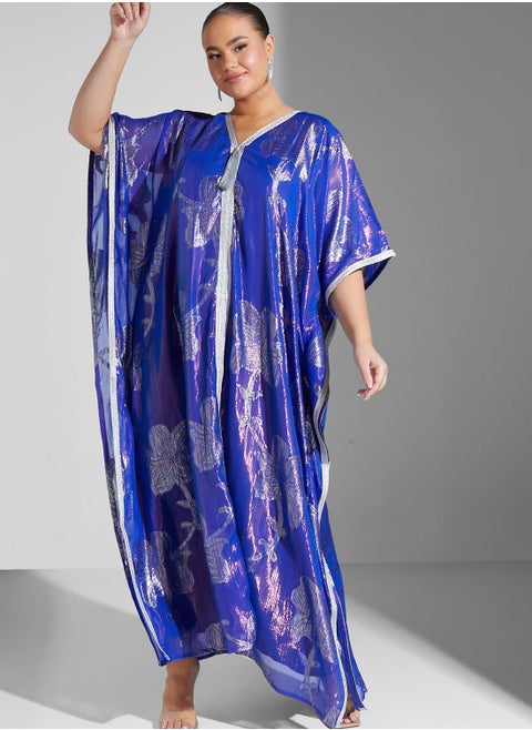 Printed Color Block Jalabiya