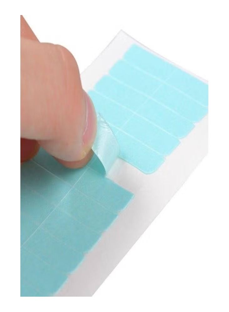 أوريتي 60 قطعة شريط شعر مزدوج الجانب أزرق/أبيض 4x8 سم - Image 4