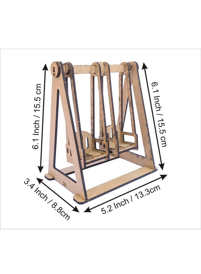 StepsToDo StepsToDo Wooden Playground Furniture Making & Painting Kit. for Dolls. Includes Furniture Slide, Swing, Seesaw, Sandtray. Pine Wood. No Hammer, Glue Required.  - Image 4