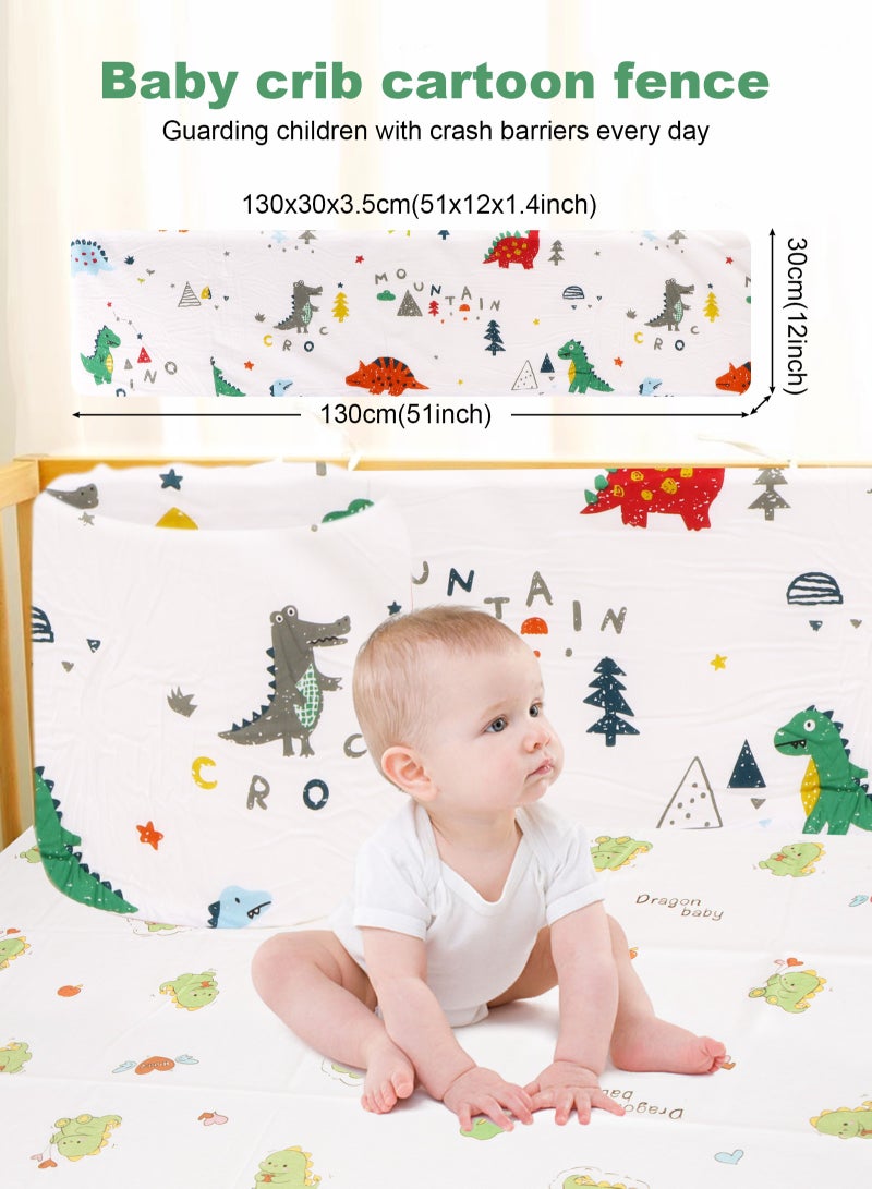URbazaar Crib Bumper Breathable Cot Bumper Breathable Mesh Cot Liner Crib Rail Cover Baby Crib Bumper Baby Boys Girls Nursery Breathable Crib Bedding Baby Bed Bumper 130x30x3.5cm - Image 2