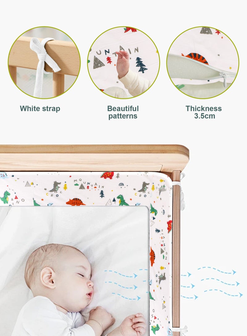 URbazaar Crib Bumper Breathable Cot Bumper Breathable Mesh Cot Liner Crib Rail Cover Baby Crib Bumper Baby Boys Girls Nursery Breathable Crib Bedding Baby Bed Bumper 130x30x3.5cm - Image 4